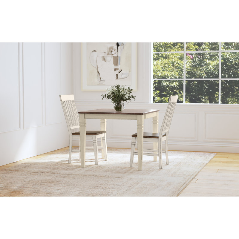 Drisana Extendable Solid Wood Dinette Set, 3 Pieces: Table, 2 Chairs