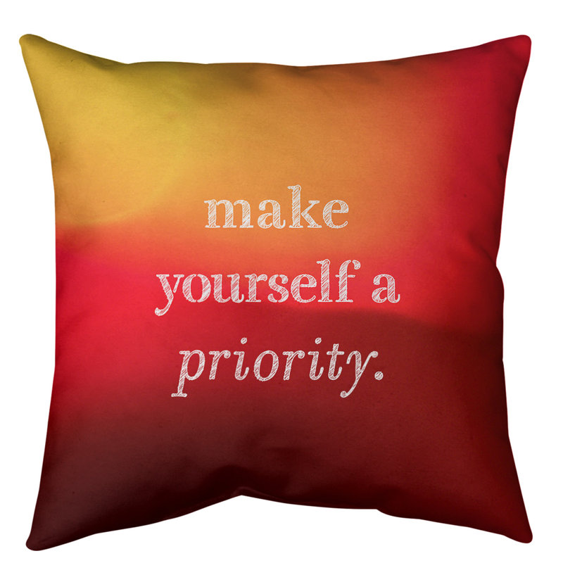 Self Love Floor Pillow, 28" H x 28" W, Sunset