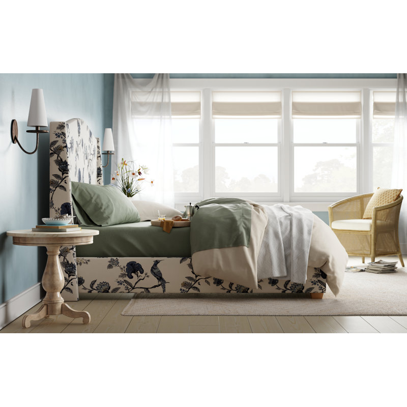 Lit tapissier standard Allis, Double, Indigo Shaana