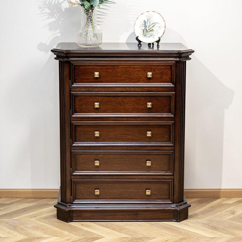 Armoire d'appoint en bois massif brun noisette
