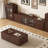 Cherry Wood Coffee Table with Storage Drawers-1304308004