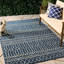 Tapis en polypropylène bleu 5 pi 3 po x 7 pi, pour une élégance intérieure et extérieure attrayante, poils de 0,16 po, détails faits à la main, tapis 5 pi 3 po x 7 pi sans assemblage