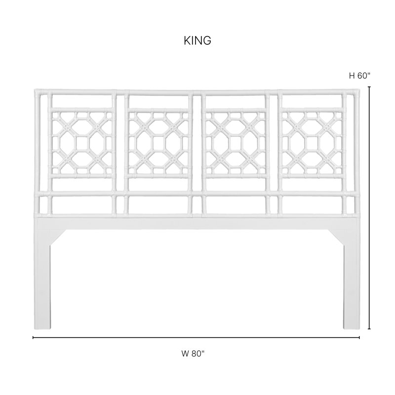 Lattice Back Platform Bed, King, Regatta Blue