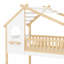 Lit superposé House avec escalier de rangement et barrière de sécurité