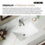 Lavabo de salle de bain rectangulaire encastré en porcelaine vitrifiée blanche avec trop-plein 21,1 po x 14,8 po SoftGlow