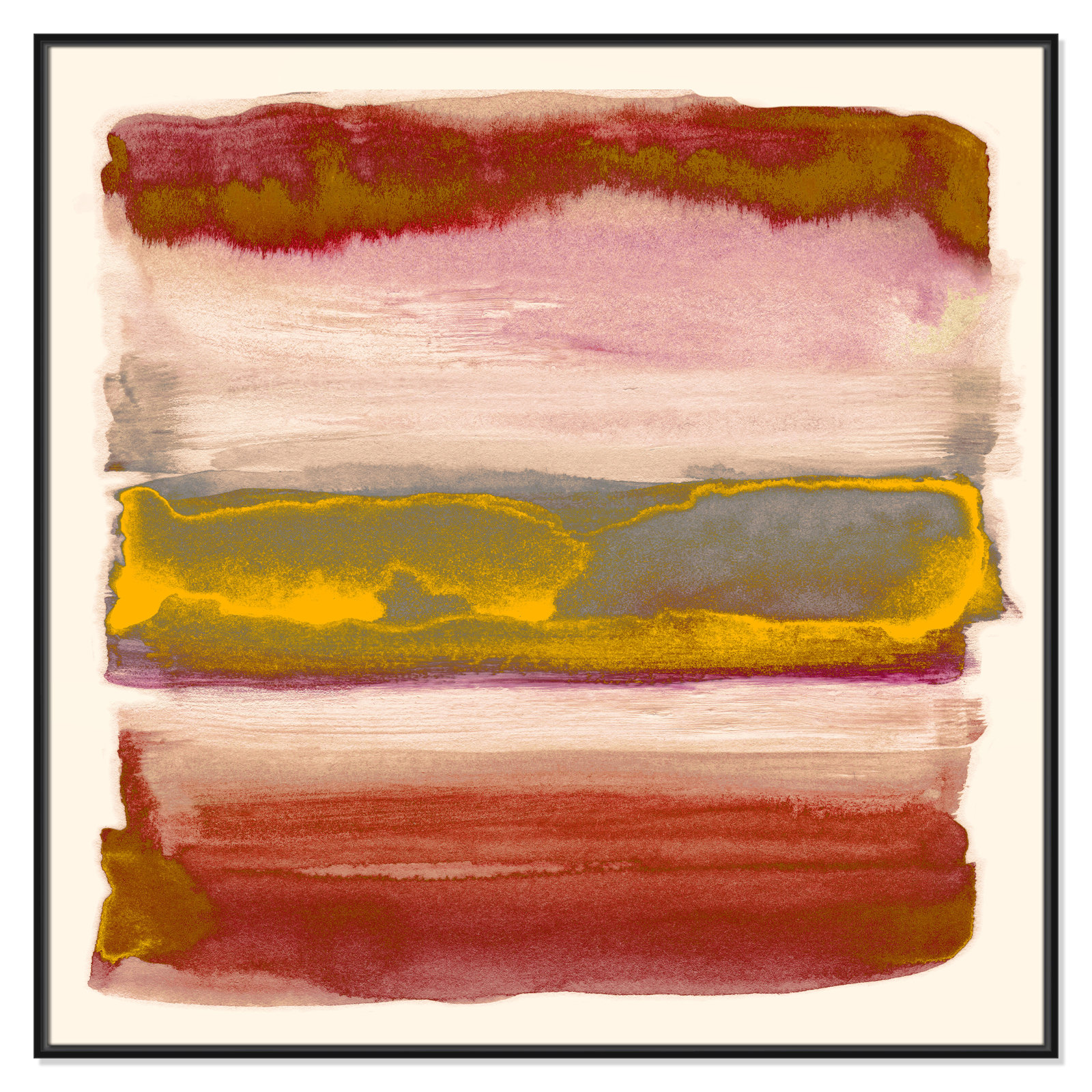 Sky Collection "Yellow Sky II" Print by Nan, Black, 46.5" H x 46.5" W