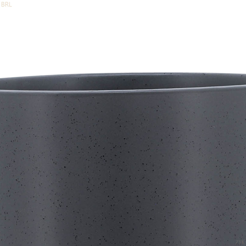 Planter W/ Wood Stand, Matte Gray, 9'' H x 8'' W x 8'' D
