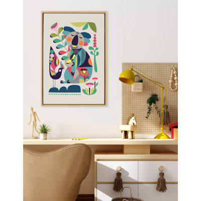 Mid Century Modern Koala by Rachel Lee 3 Birdies Studio Framed Canvas Wall Art Print