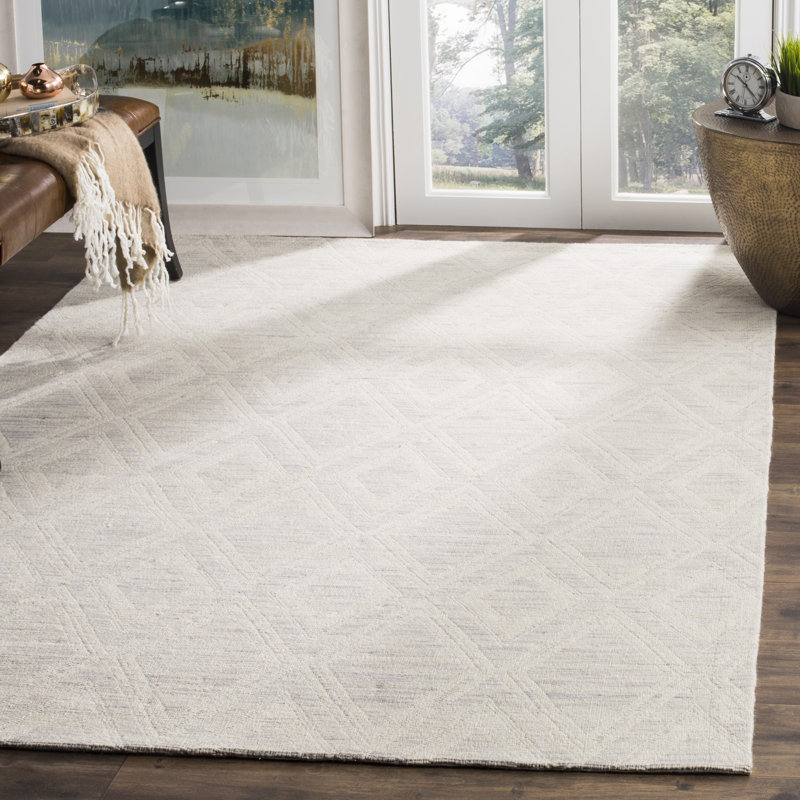 Amritpal Hand Loomed Wool And Cotton With Latex Geometric Rug, Rectangle 11' x 15'