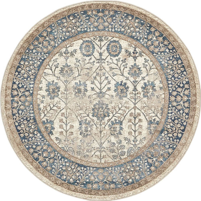 Linz Floral Indoor Rug, Round 4'