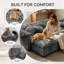 Canapé-lit modulaire en velours en forme de U de 274 cm (108 po), canapé-lit gigogne 2 en 1 avec méridienne double de rangement, canapé d'angle pour salon, gris foncé-964372894
