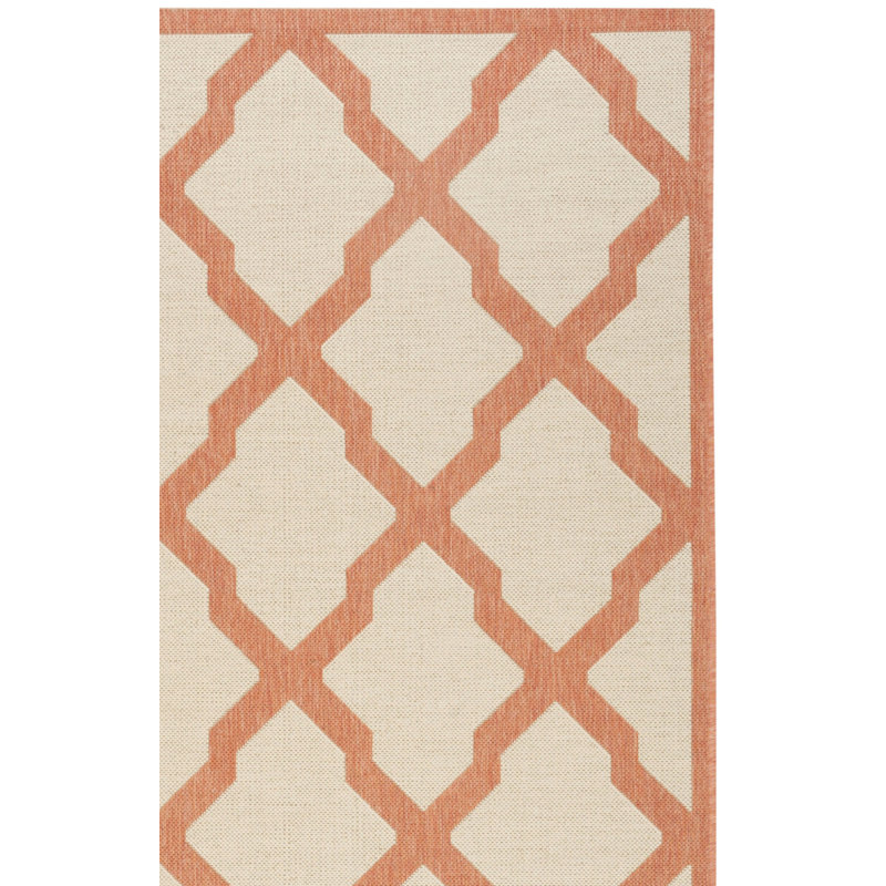 Ferrill Linden 100 Performance Geometric Indoor/Outdoor Area Rug, Square 6'7"