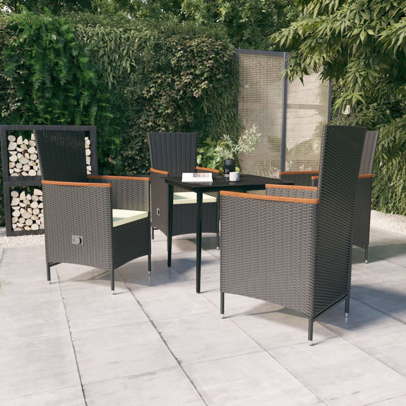 Cordrey Square 4 - Person 31.5" Long Dining Set, Black