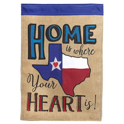 Garden Flag Texas Heart Polyester 13x18