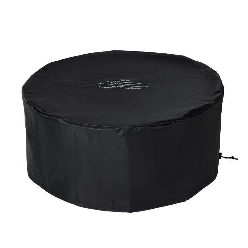 Eith 13.5" H x 30.5" W Conical Steel Outdoor Gas Propane Fire Pit Table with Lid