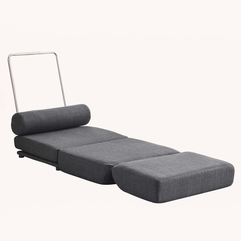 Canapé-lit simple pliable avec fauteuil, Gris foncé