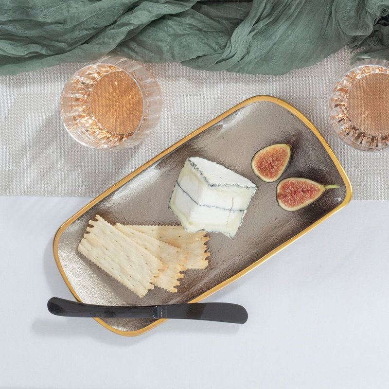 Plateau rectangulaire en verre métallique, Émeraude