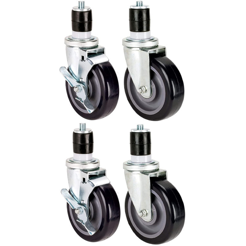 4 in. Casters for Prep Table. Expandable Table Wheels, 7.5" H x 4.5" W x 2" D