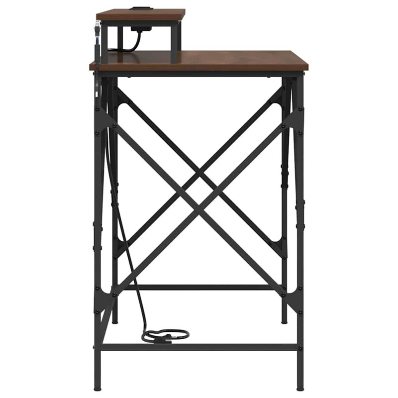 Desk With Storage 100 X 50 X 86.5 Cm Engineered Wood, Brown