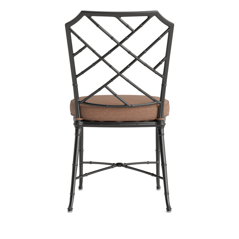 Calcutta Outdoor Dining Side Chair, Fusion Clay, Textured Pewter, Brown
