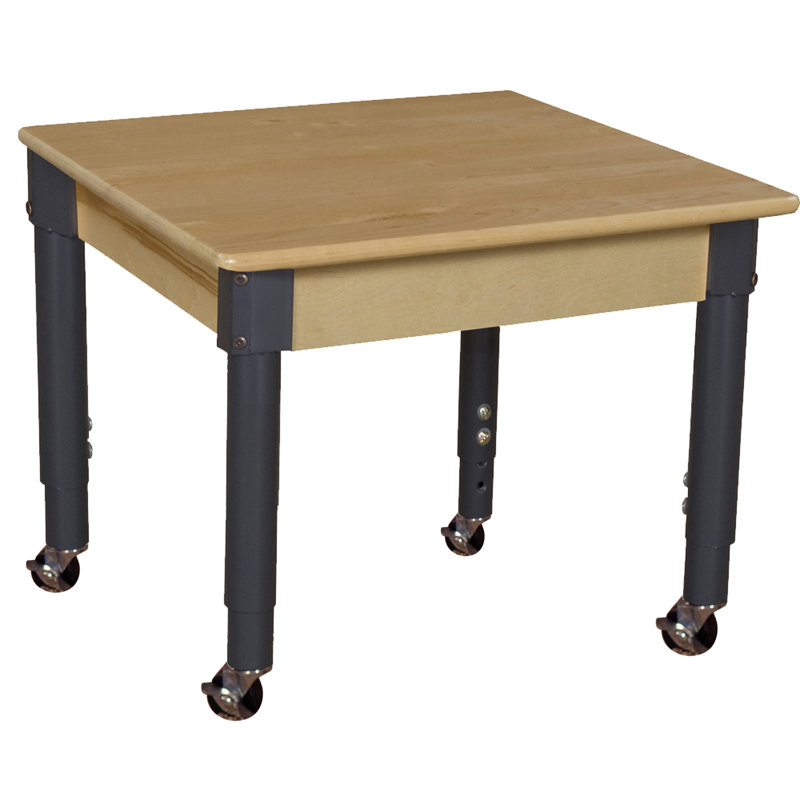 Table d'activité carrée à hauteur ajustable, L 30 po x l 30 po, Non, 13 po à 18 po