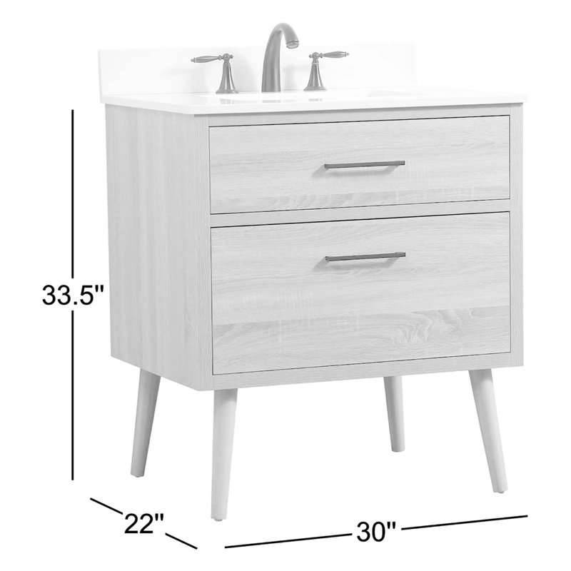 Ensemble de meuble-lavabo simple 30 po Steinfeldt, Chêne naturel