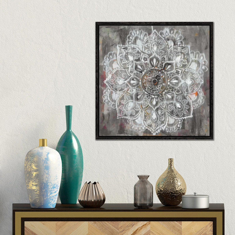 Danhui Nai - Print on Canvas, 45.72 cm H x 45.72 cm W, Black Floater Framed