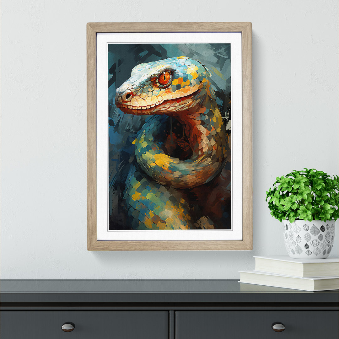 Python Gestural - Framed Print