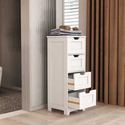 Armoire de rangement moderne blanche à 4 tiroirs - Améliorez votre espace de vie