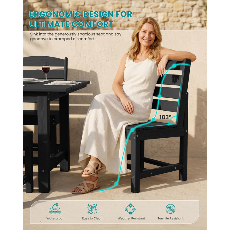 Armless Outdoor Dining Chair