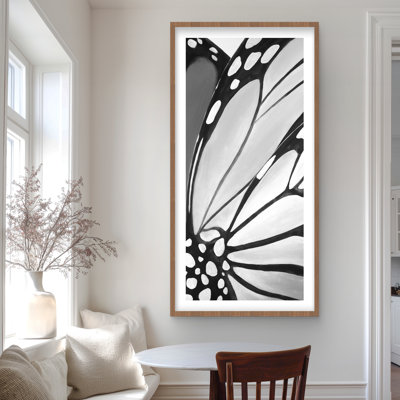 Monarch Wings Closeup - Framed Matted Print for Decor