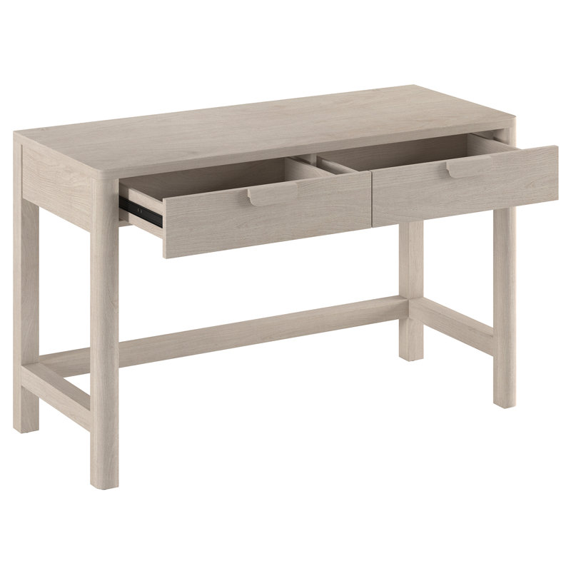 Nev 48" Wide Rectangular Desk in Grain, White