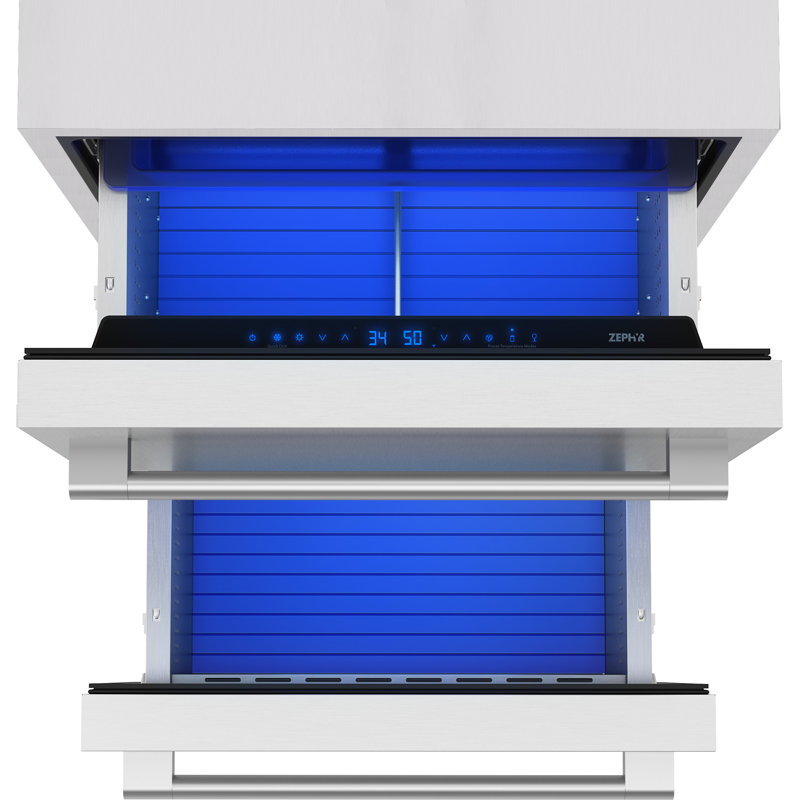 Zephyr Presrv 24 In. 5.1 cu. ft. Dual Zone Outdoor Refrigerator Drawers
