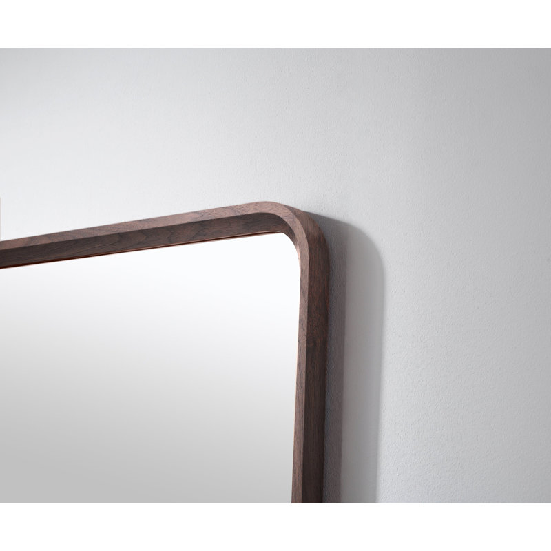 Miroir plat Aliyani, Noyer foncé, 29,5 po x 35,5 po