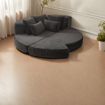 Spacious Corduroy Recliner Sofa Bed, Modern Design For Family Living