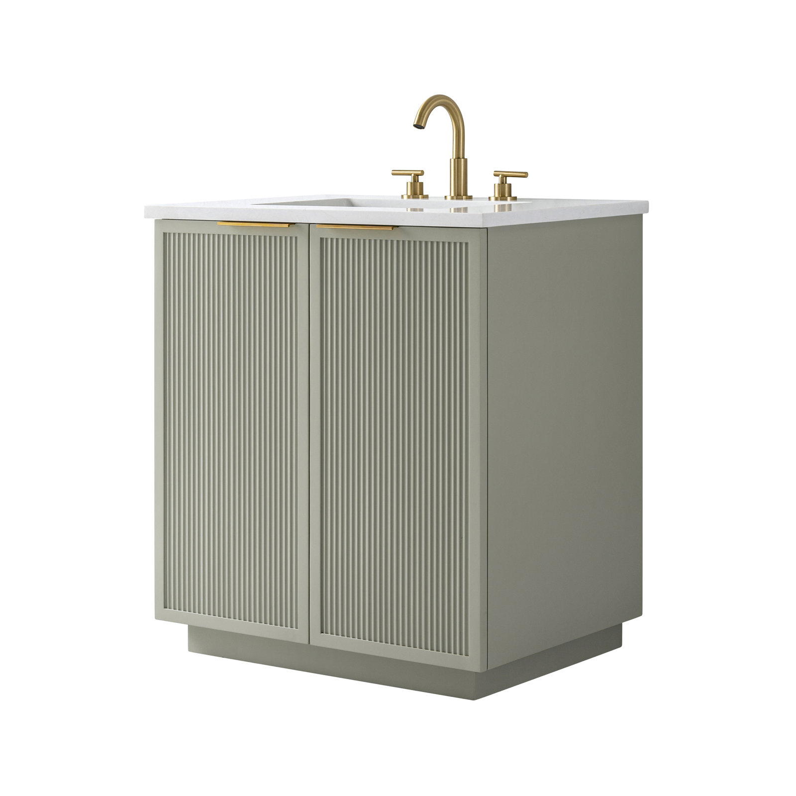 Aderyn 30" Single Vanity, Light Sage/Brushed Bronze