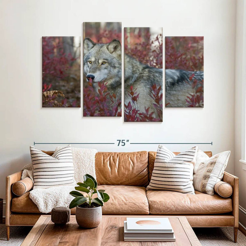 Brampt Gray Timber Wolf, 42" H x 68" W