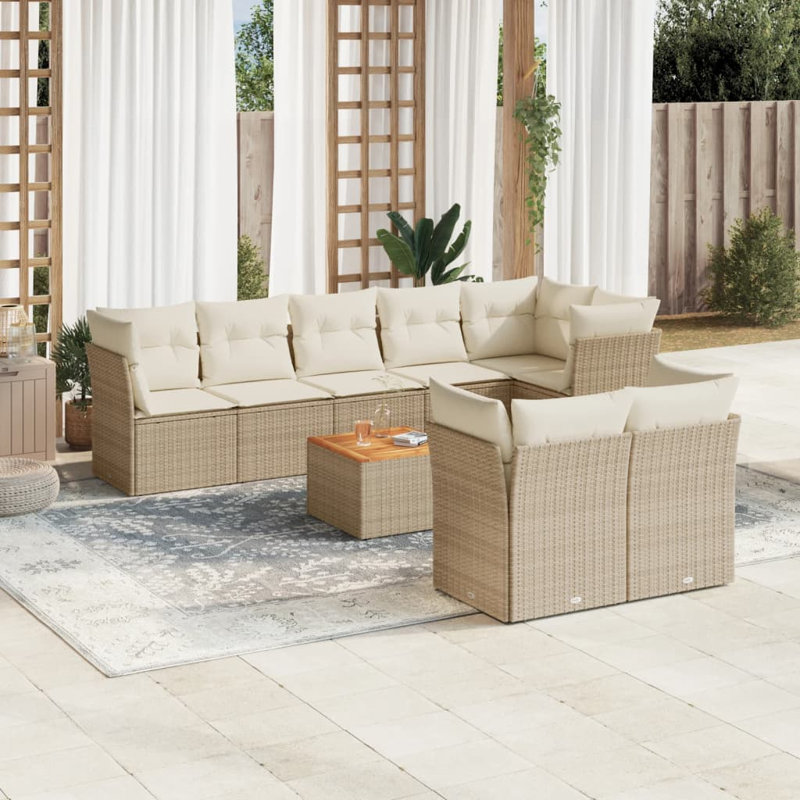 Vidaxl Garden Sofa Set Beige And Brown