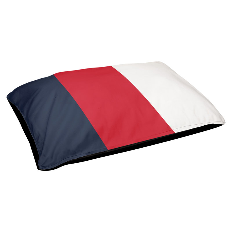 Coussin d'extérieur pour chien Mississippi Rebellion, Grand (l 40 po x P 30 po x H 6,5 po), Bleu marine / rouge / blanc