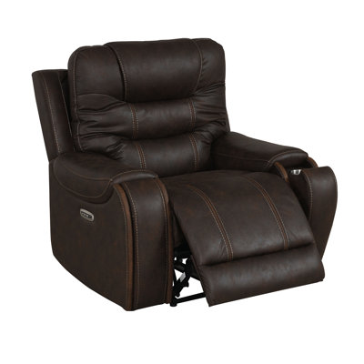Burlington, 40" Wide Dual Power Recliner Chair With Power Adjustable Headrest and Hidden cupholder in each Arm