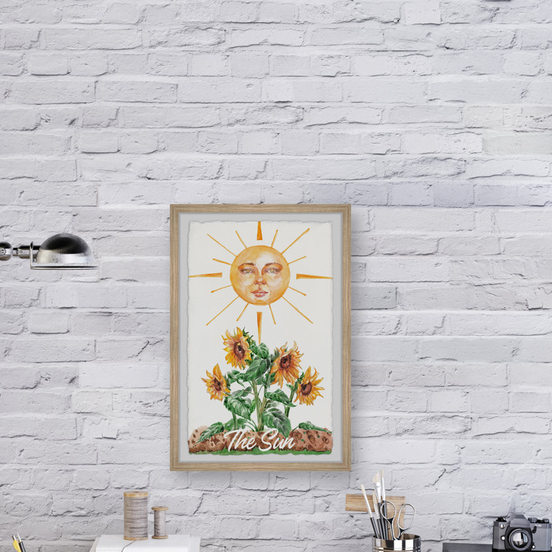 Sunflowers and the Sun 1 Piece Single Picture Frame Painting, 45cm H x 38cm W x 3.81cm D