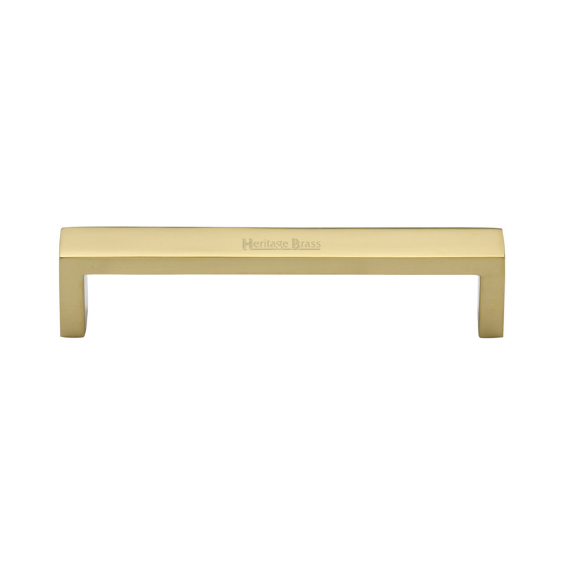 Heritage Brass Heritage Cabinet Pull Wide Metro Design, Polished Brass, 10.1cm H x 2cm W x 11cm D