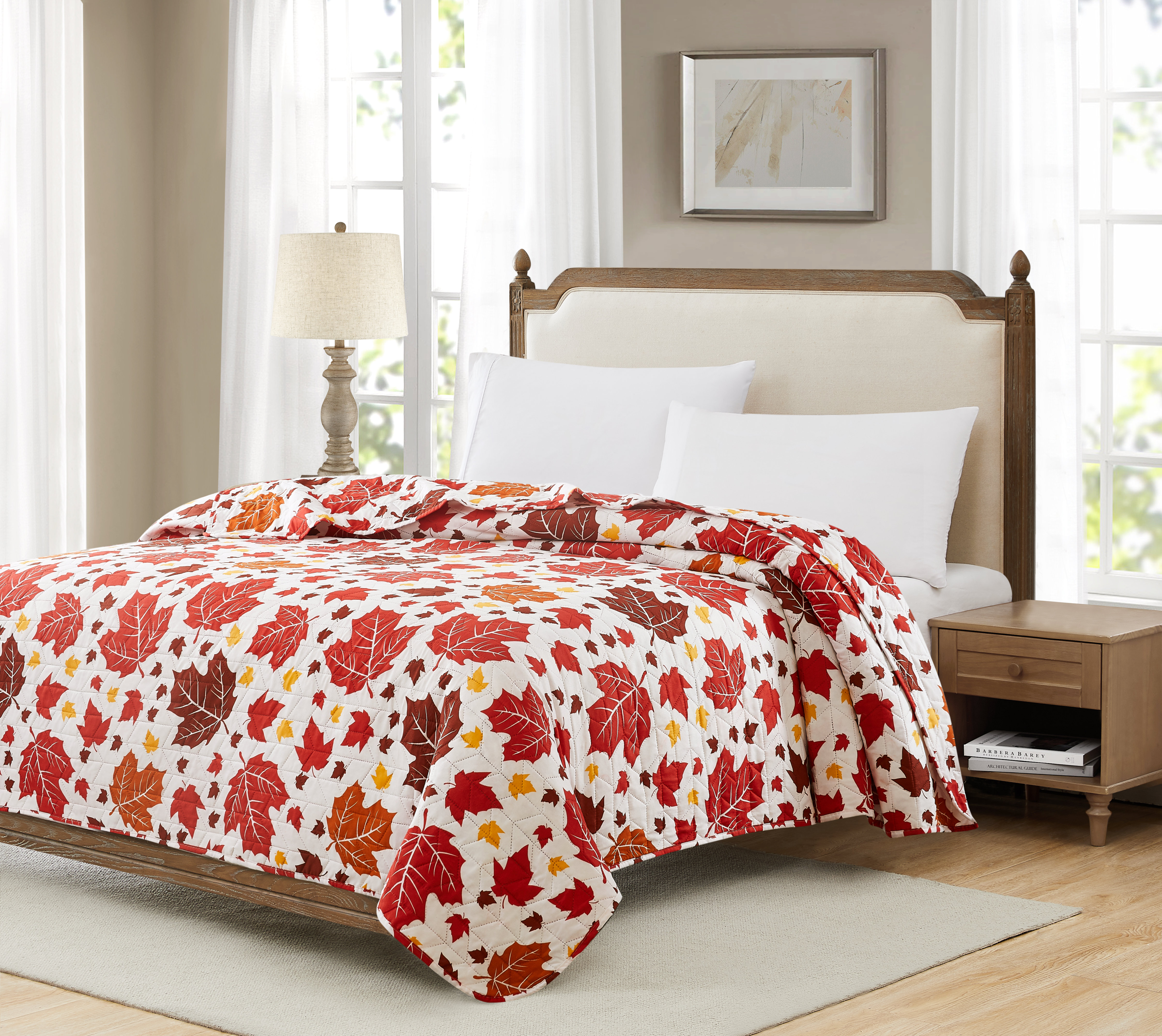 RT Designer's Collection Harvest Fall Pumpkins Acorns Microfiber Quilt & Reviews | Wayfair