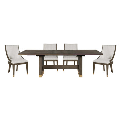 Modern Luxury 9Pc Dining Set Extension Dining Table And 8X Armchairs Set Tipping Upholstered Dining Kitchen Furniture