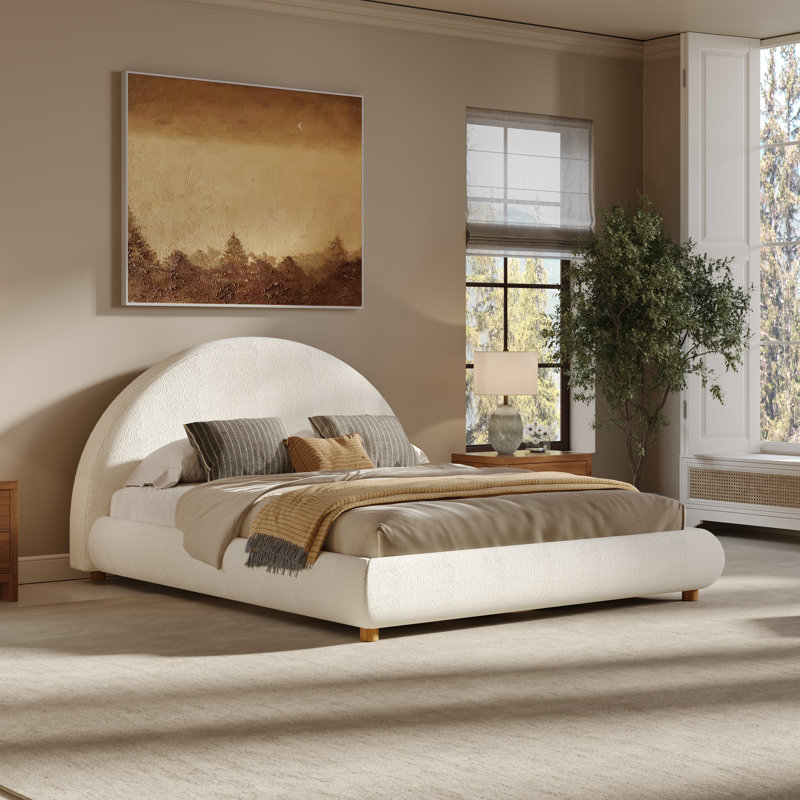 Lit plateforme tapissier Lunara, Grand