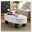 Table basse ovale avec plateau en faux marbre