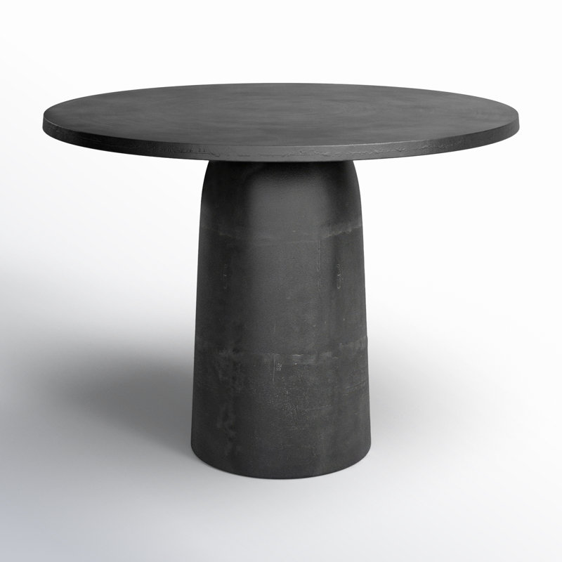 Basil Outdoor Round Dining Table, Black