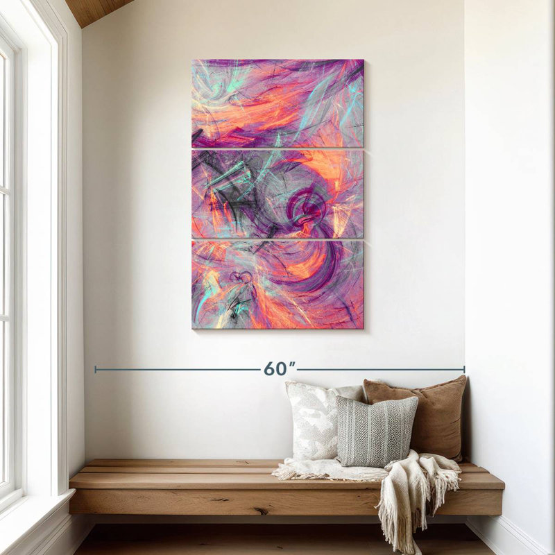 Avery Unicorn Streaks Abstract, 45" H x 28" W
