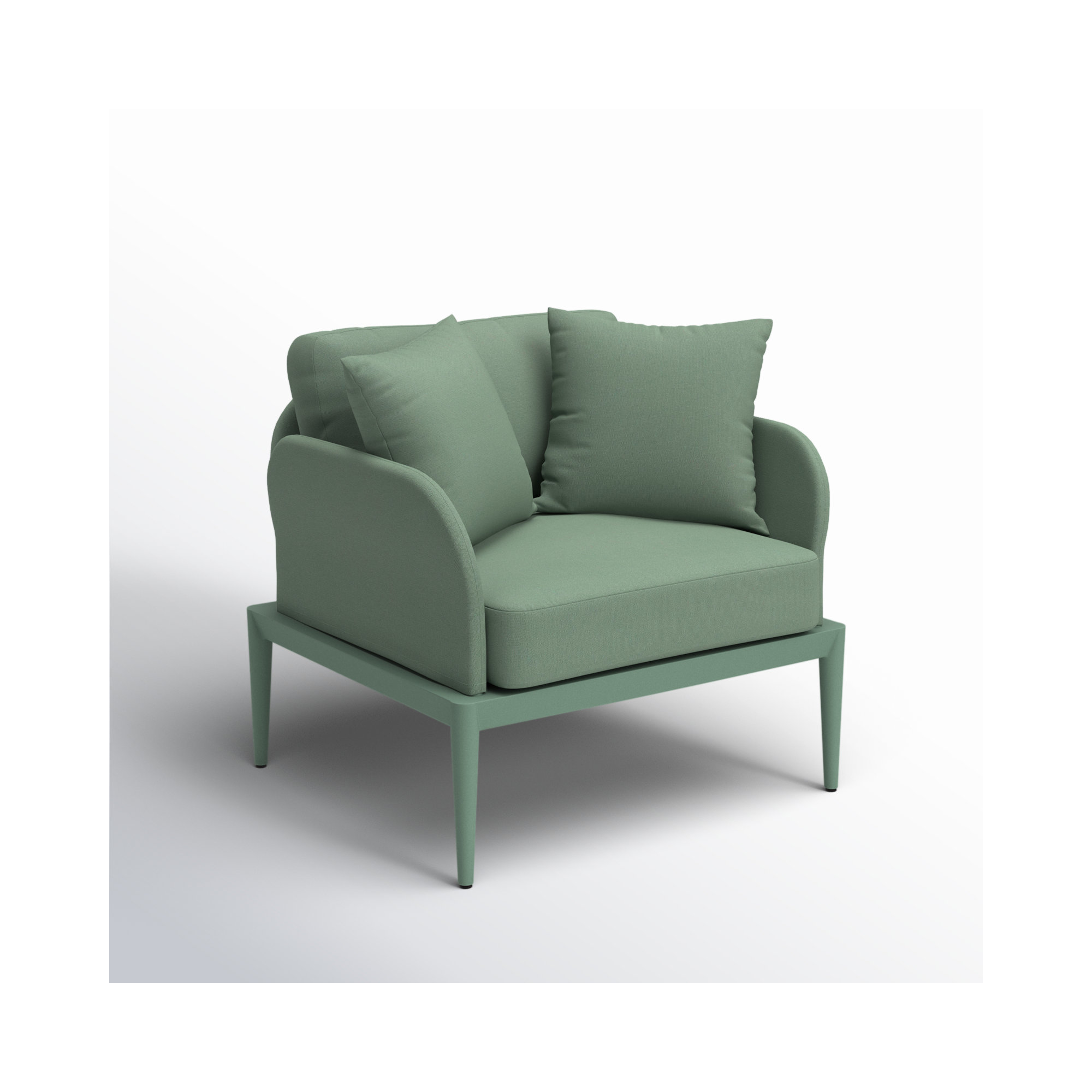 Idda Aluminum Outdoor Lounge Chair, Green