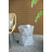 19X19x20 Tapered Blue Garden Capiz Stool, Accent Side Table With Geometric Charm And Functional Design